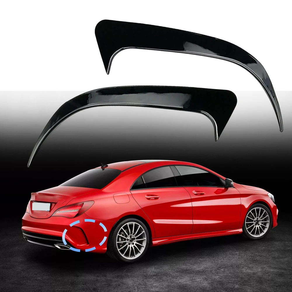 2pcs Rear Bumper Splitter Side Canards Trim for Benz CLA-Class C117 CLA200, CLA220, and CLA250 2013-2019