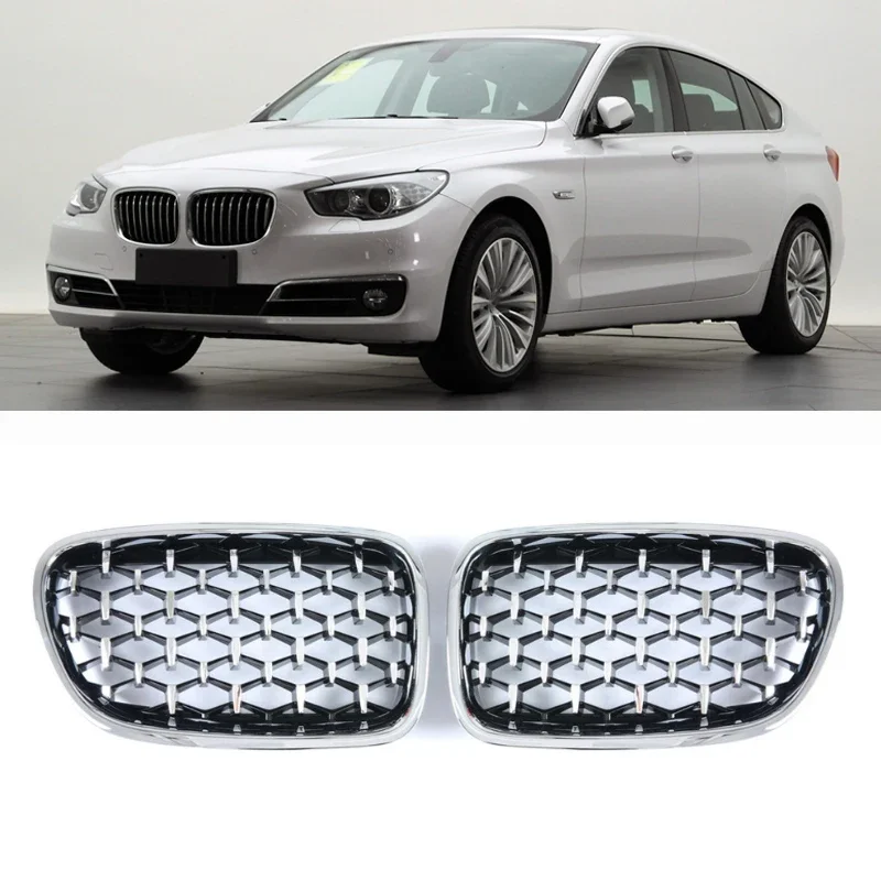 

Pop For BMW 5 Series GT F07 528i 535i 550i Diamond Front Bumper Kidney Grilles Grille Car Styling Racing Grills 2009-2017 Auto G