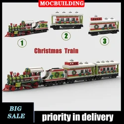 MOC Urban Remote Control Christmas Train Model Block Assembly Locomotive Collection Series Children's Toy Gift