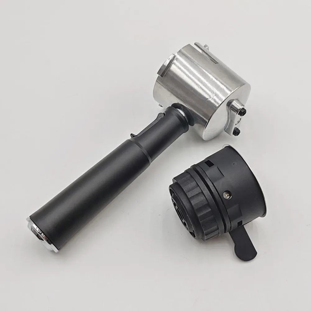 Aluminum Alloy 51mm Portafilter Handle for Espresso - Compact Size Approx 205x71mm with Black and Silver Color Scheme