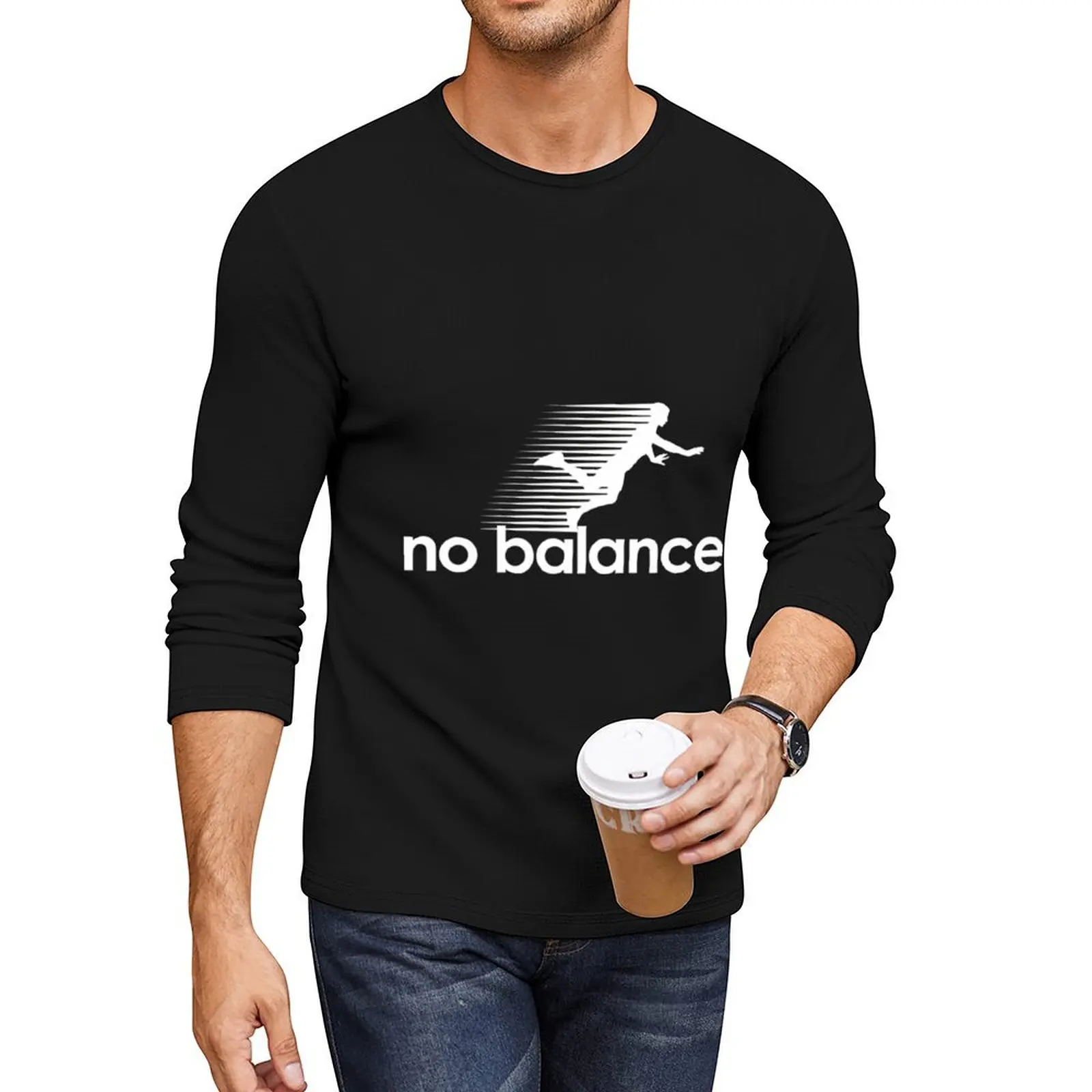 

Белая длинная футболка No Balance, футболки для мальчиков, футболки-тяжеловесы, мужские винтажные футболки