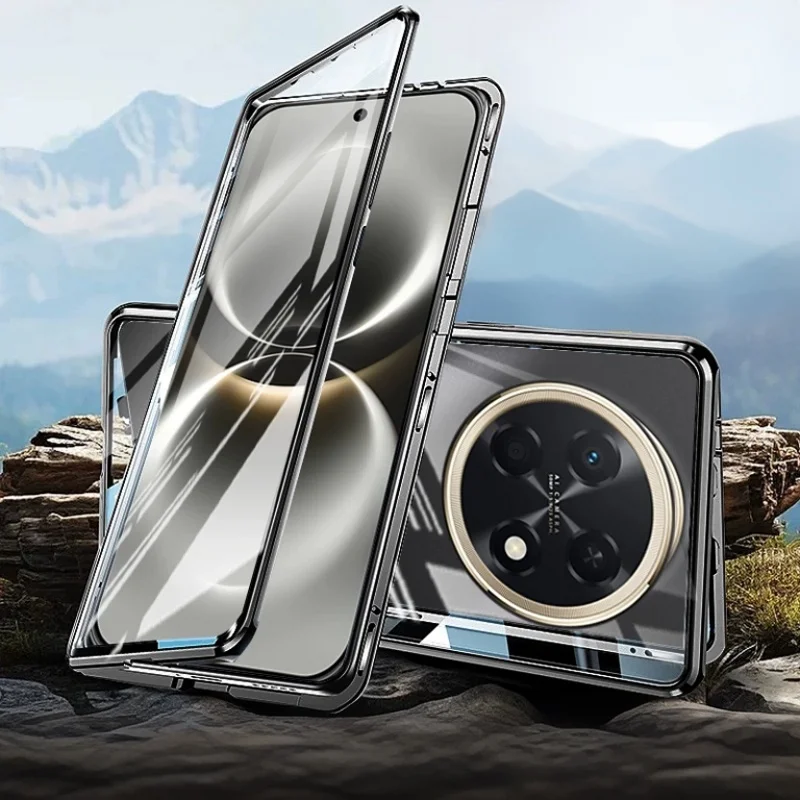 360° Double Sided Glass Magnetic Phone Case for Honor X7C X7D X9 5G X9A X9B X9C Smart X9D Metal Protector Cover Cases