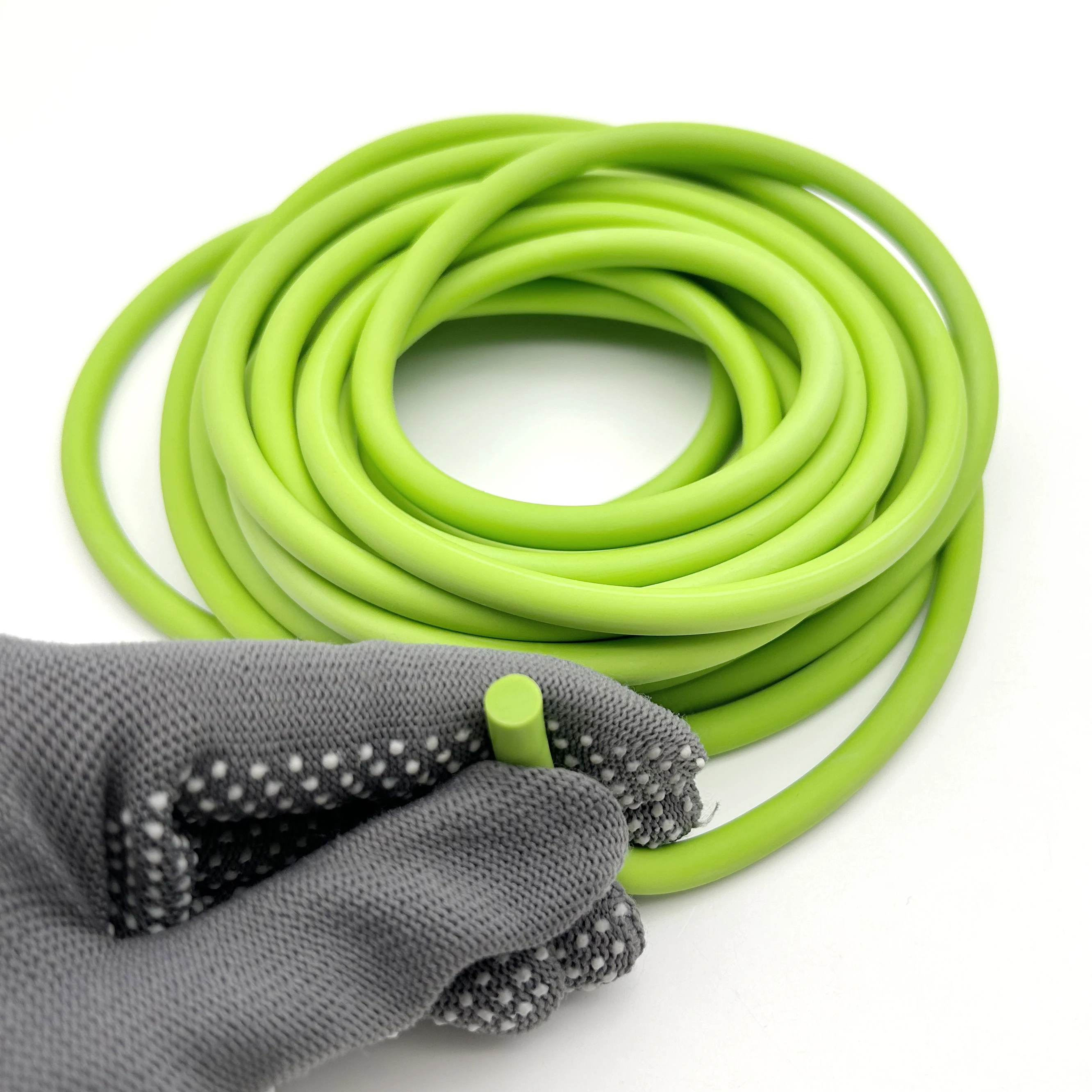 Diameter 6mm Bright Green Natural Latex Solid Round Strip, High Elasticity, Soft Anti-Collision, Shock-Absorbing Sealing Strip