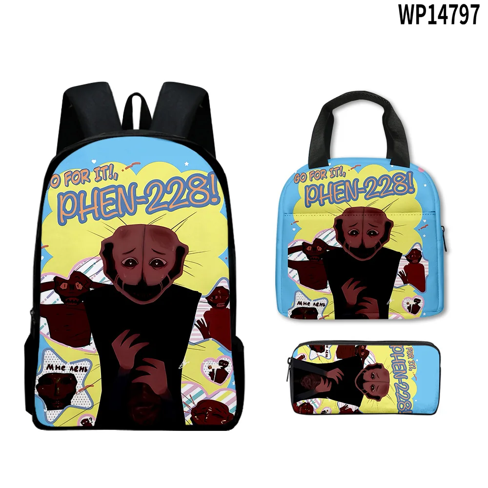 Cartoon Novelty Cool Funny Cook phenomenon 3D Print 3pcs/Set pupil School Bags Laptop Daypack Backpack Lunch bag Pencil Case