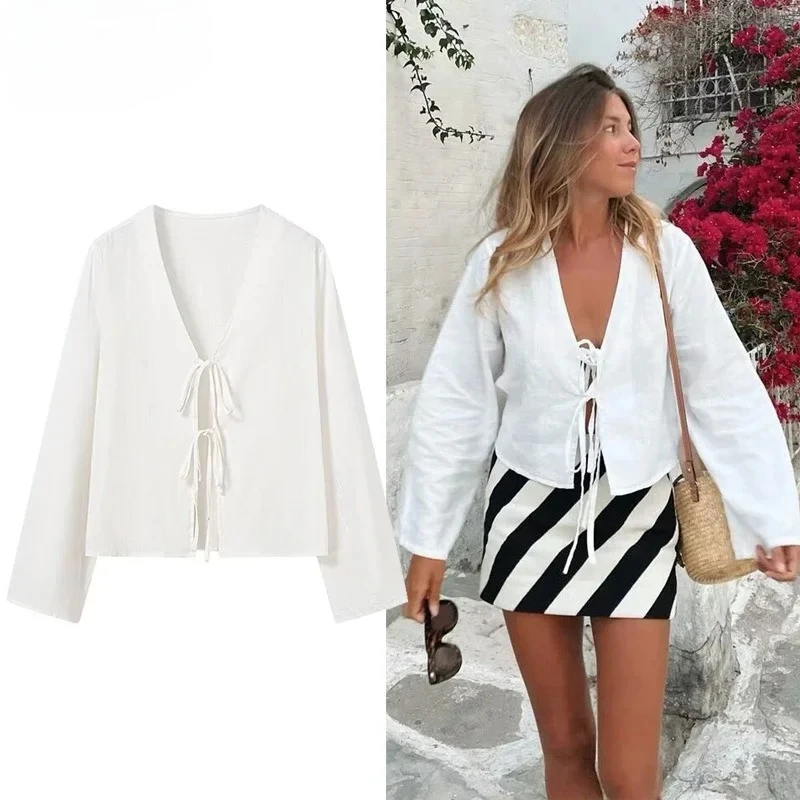 Рисунок 2 - Новинка 2026: белые укороченные блузки для женщин