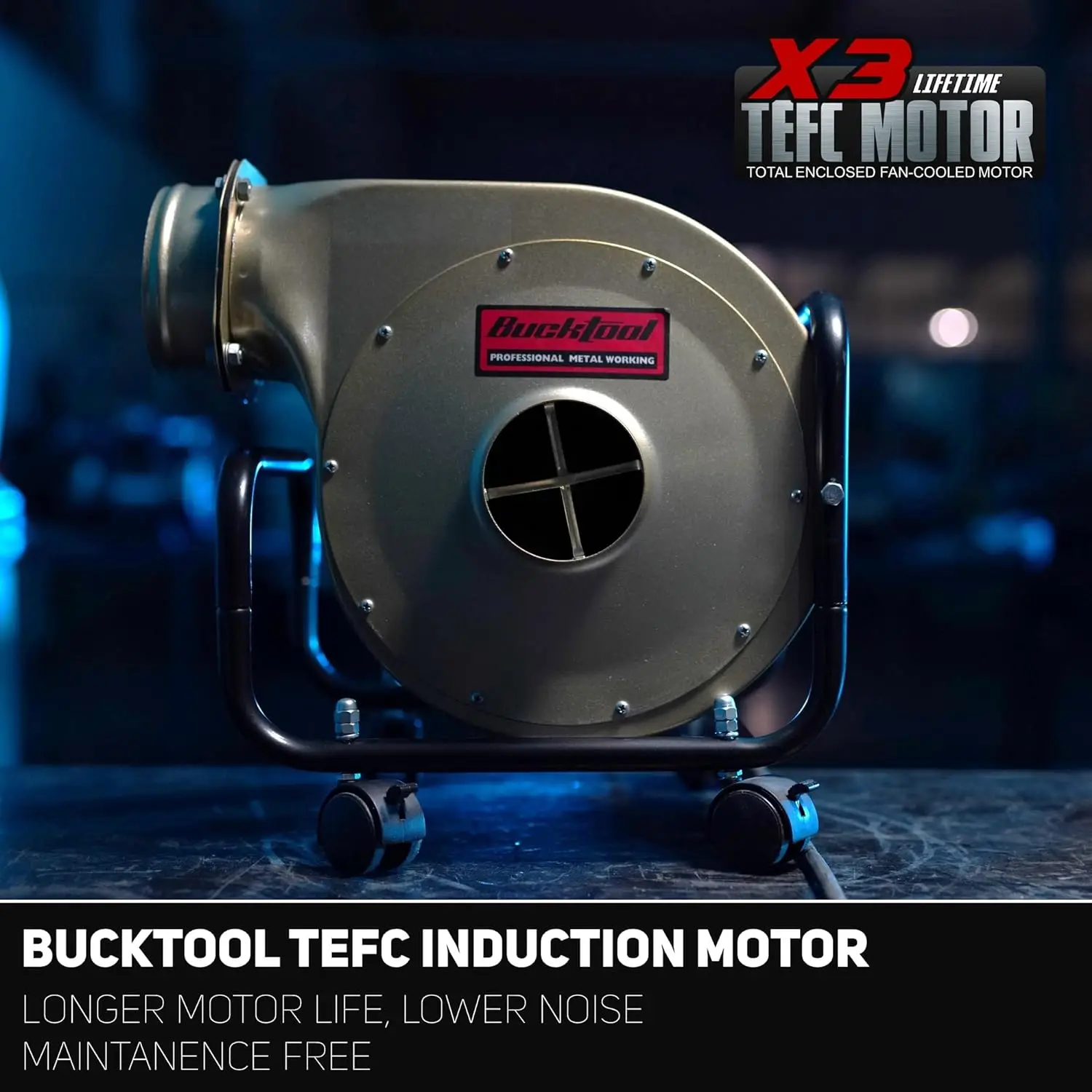 BUCKTOOL 1HP 6.5AMP Wall-mount Dust Collector with Remote Control and 2-micron Dust Bag 550CFM Air Flow DC30A-1