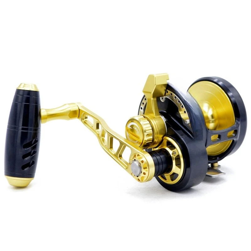 

11 Axis all metal heavy trolling drum wheel slow rocking iron plate sea fishing boat deep release