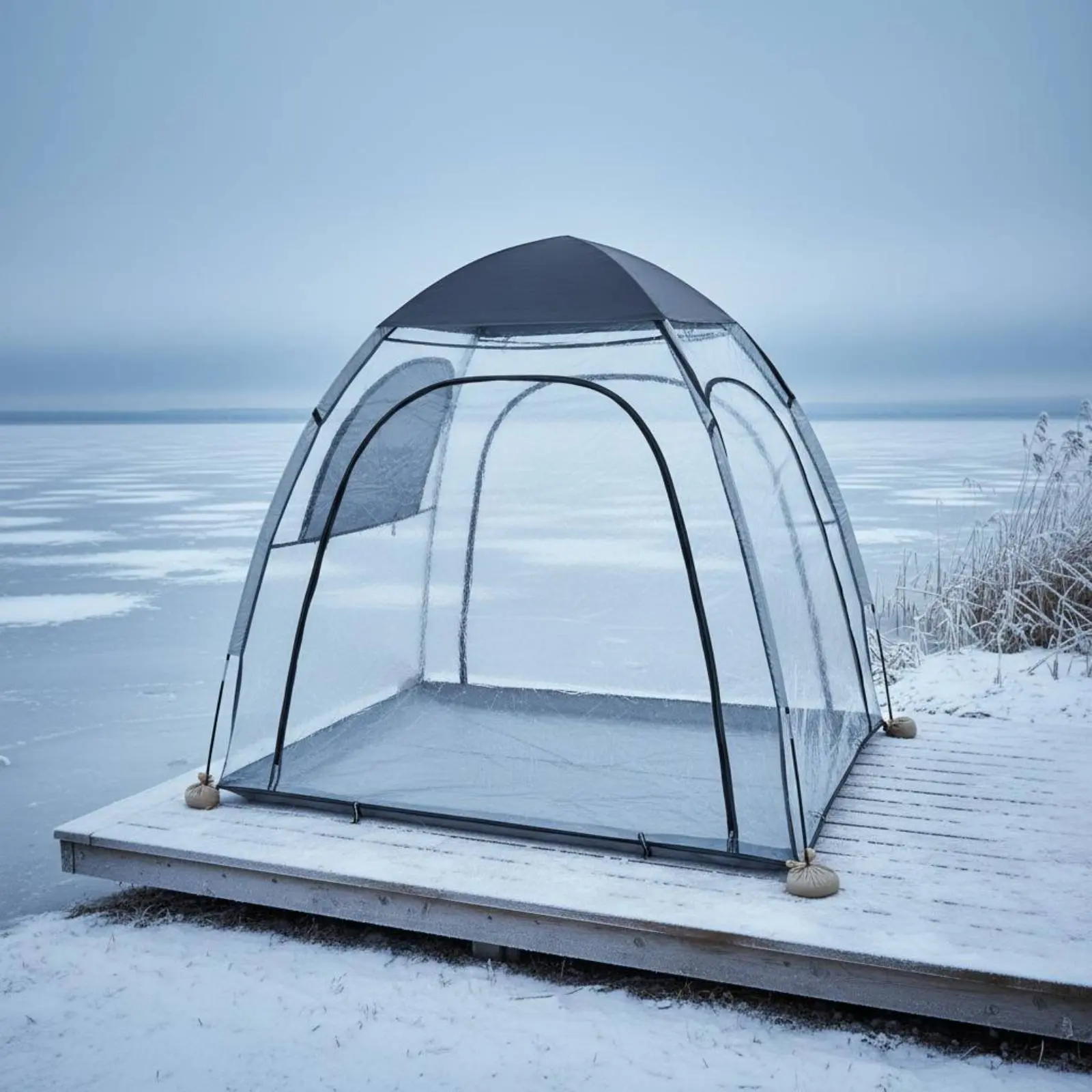 Transparent Camping Tent Rainproof Clear Rain Tent Portable Instant Shelter Warm Camp Gear Thickened PVC for Campers, Fishing image 3