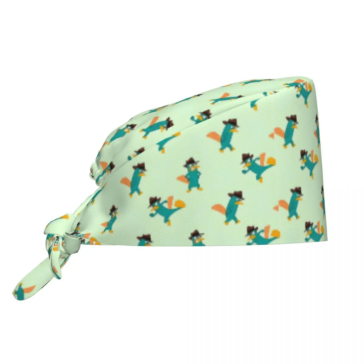 Custom The Perry Platypus Set Breathable Scrub Hat Surgical Scrub Caps Nurse Medical Cap Work Scrubs Hat for Hospital Pharmacy