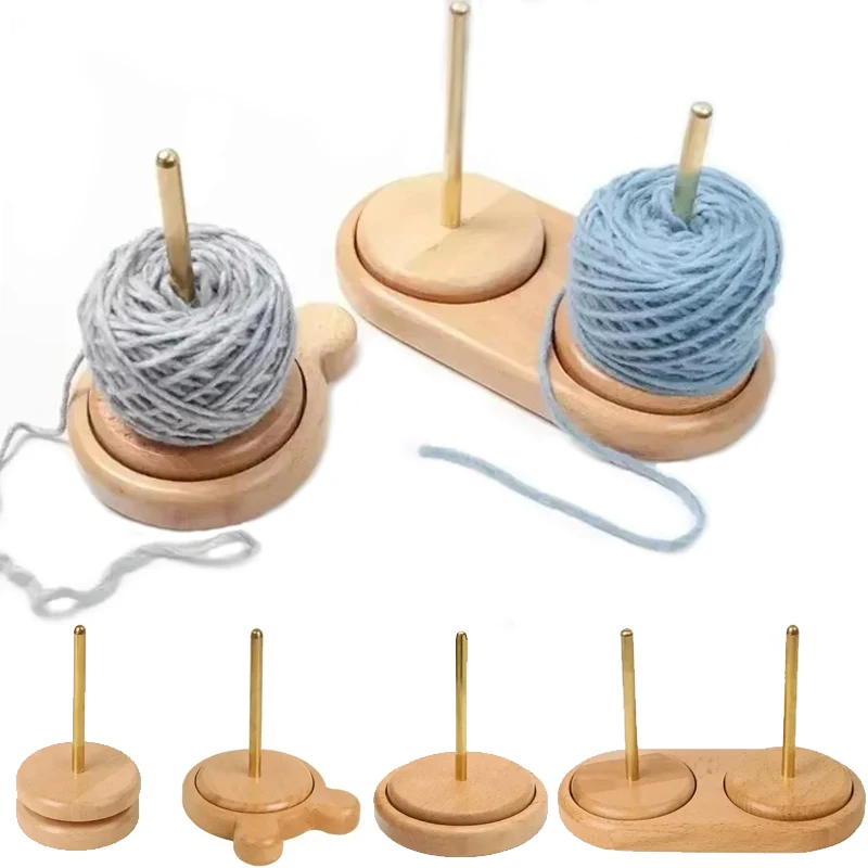 

Wooden Yarn Holder Spinning Knitting Tools Beginner Crochet Accessories Stand Sewing Thread Spool Wool Ball Winder Stand Tool