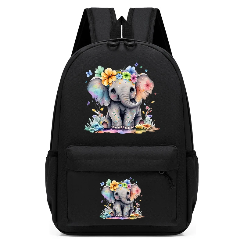 

New Primary School Bag Boys Girls Ultra-lightweight Backpacks Children's Backpack Floral Elephant Cartoon Canvas Kids Schoolbags