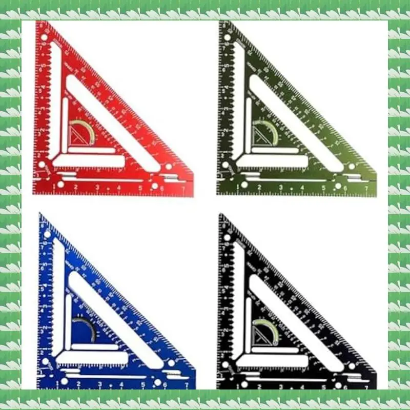 ONCE 4Pcs Innovative Rafter Square Tool, Rafter Square Tool,Rafter Square,High Precision Triangle Ruler With Jig Block