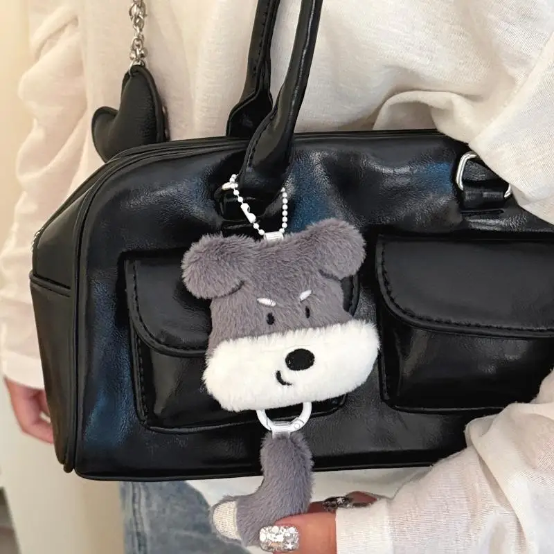 Cartoon Plush Animal Cat Dog Cute Little Tail Pendant Keychain Backpack Hanging Decoration Ornament Couple Friends Gift