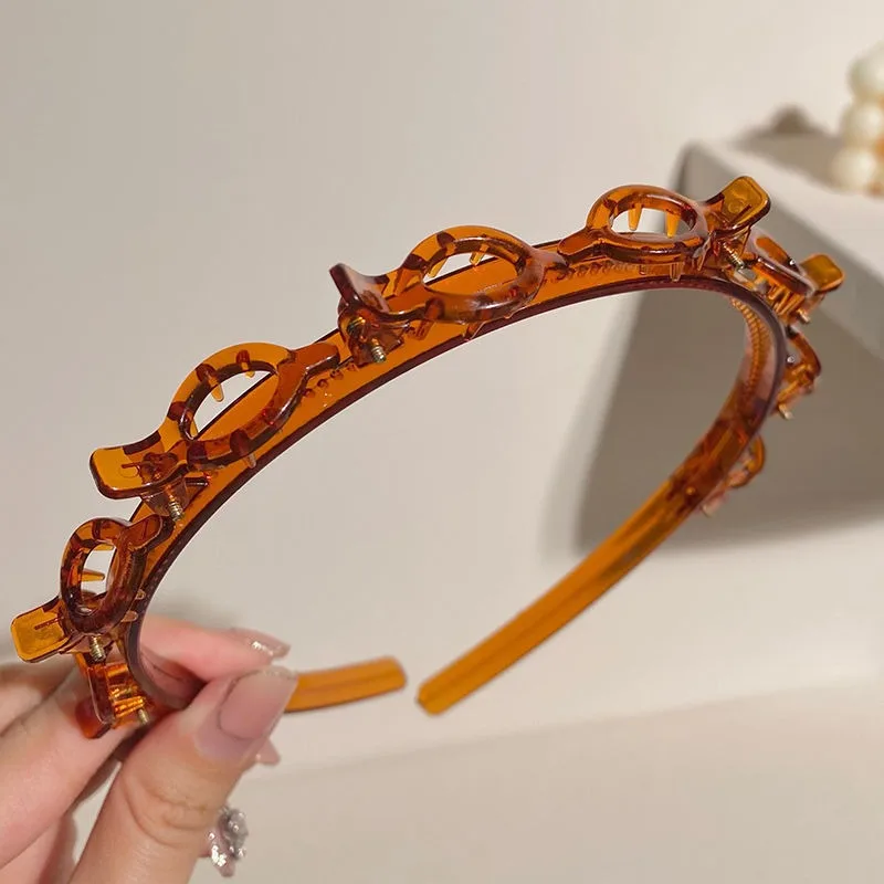 متعدد الطبقات مشبك شعر مجوف حزم هيرباند إكسسوارات الشعر العصرية تثبيت سريع ويب مشبك شعر أحمر نمط المشاهير