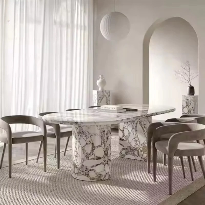 Group Modern Luxury Practical Furnitune Marble Coffee Table Arabescato Venato White square and Oval Table