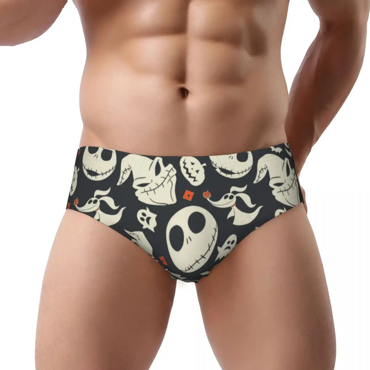 Custom Jack Skellington Men's Briefs Panties Men's Stretch The Nightmare Before Christmas Underwear Underpants