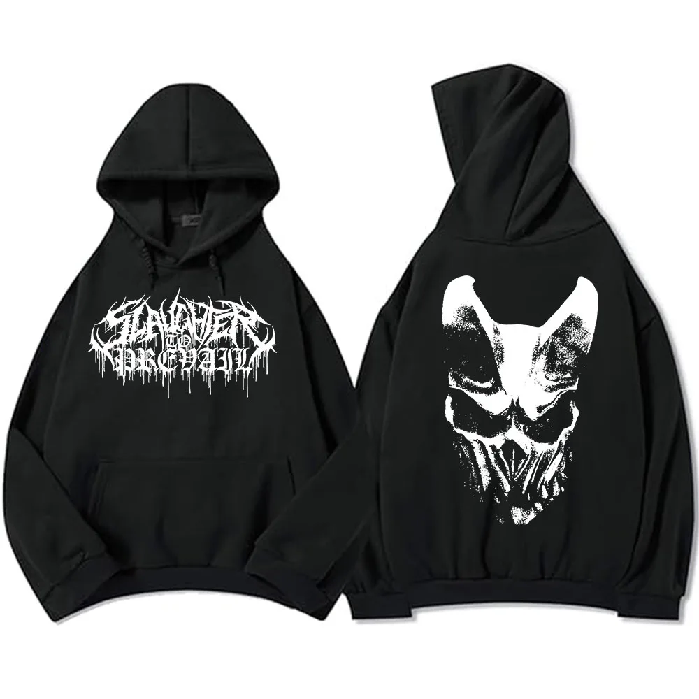 

Толстовки с капюшоном SLAUGHTER TO PREVAIL, зимние флисовые свитшоты с длинным рукавом, тяжелый металлический стиль, мужские графические топы