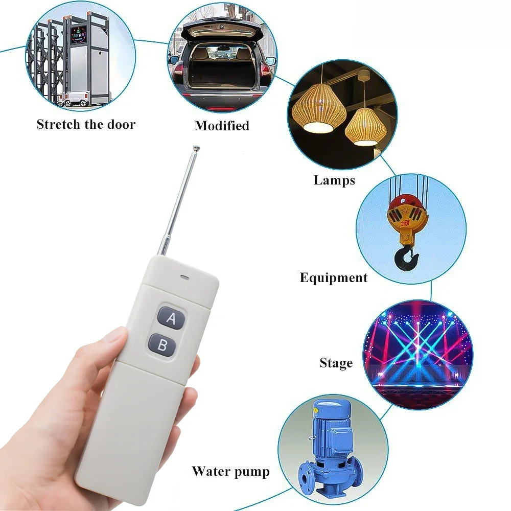 1/2/3/4 CH RF Remote Control 433Mhz 3000 Meters Long Distance Receiver Transmitter 1527 Learning Code Remote Control