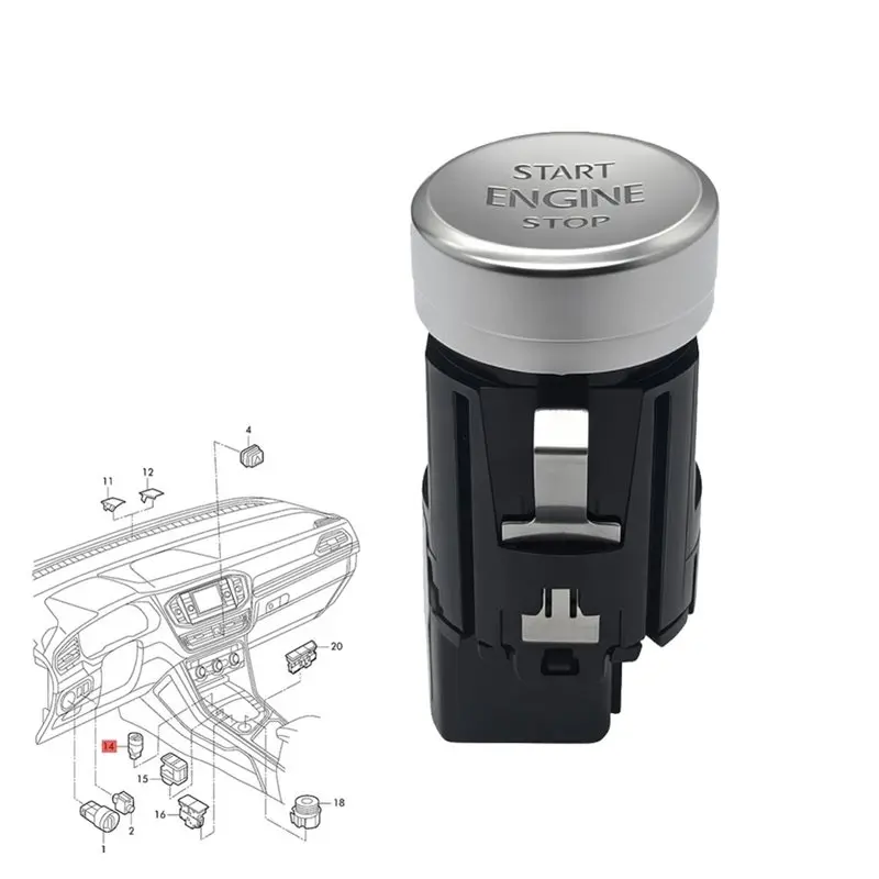AEA7-Engine Push Button Automatic Start Stop Switch 5GG959839A For VW Tayron GT Line 2019-2026 Push One-Touch Start Button