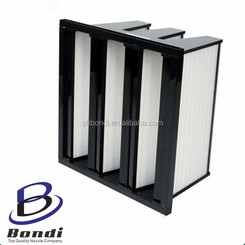 610X610X292mm HEPA ABS ตัวกรองอากาศ V-Bank ประเภท H14 H13