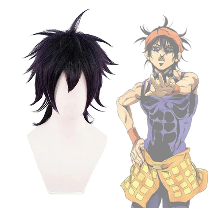 قمامة الدببة جوجو مغامرة غريبة نارانسيا مثير تأثيري حلي السراويل العليا Ghirga الأرجواني شعر مستعار أسود Chri 2025 جديد