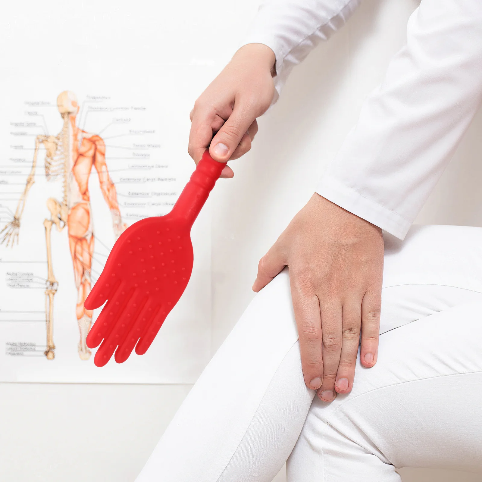Martillo de salud de plástico, diseño con forma de palma de murciélago para masaje, terapia de acupuntura corporal, alivia la fatiga, mejora la circulación del cuello trasero