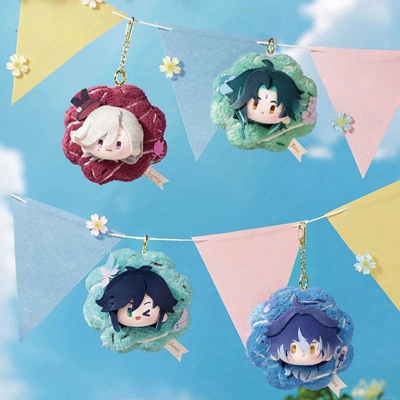 Anime Game Genshin Impact Spring Blossom Tales Series Kawaii Cosplay Soft Cotton Doll Xiao Cartoon Keychain Toy Figure Fans Gift
