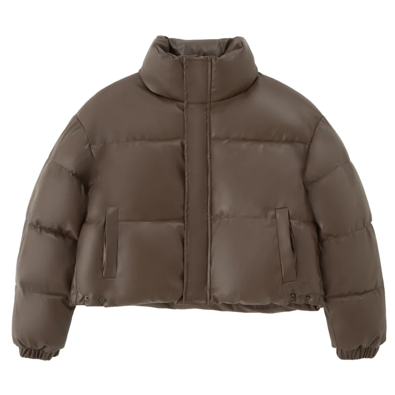 Imagem -06 - Jaqueta Puffer Feminina Moda Coreana Estilo Y2k Gola Alta Preta Outwear de Algodão Quente Cabolsa Feminino Marrom Inverno Novo 2023