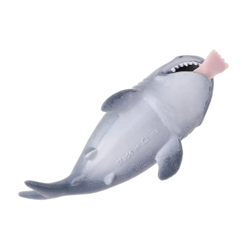 Q0KB Shark Squeeze Vent Toy Fun Stress Reliever Press om Leg Kids Nieuwheid Gift te spugen