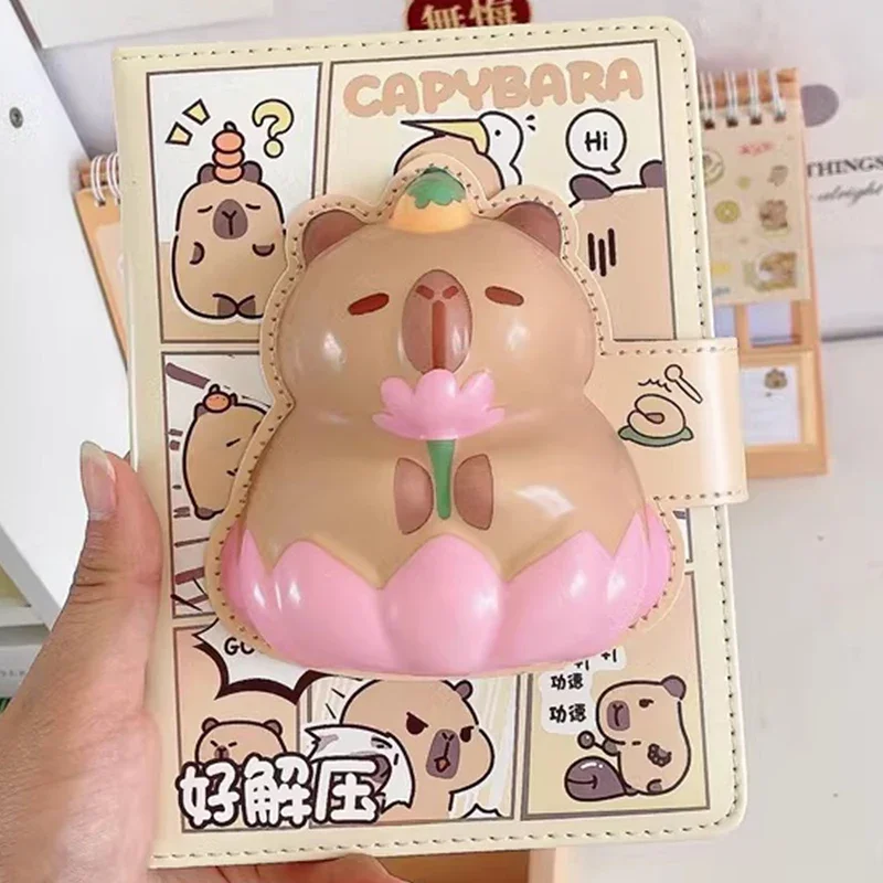 

Cute Capybara Stationery Cartoon Children Students Planner Agenda Decompression Notebook Squishy Slow Rising Squeeze Journal