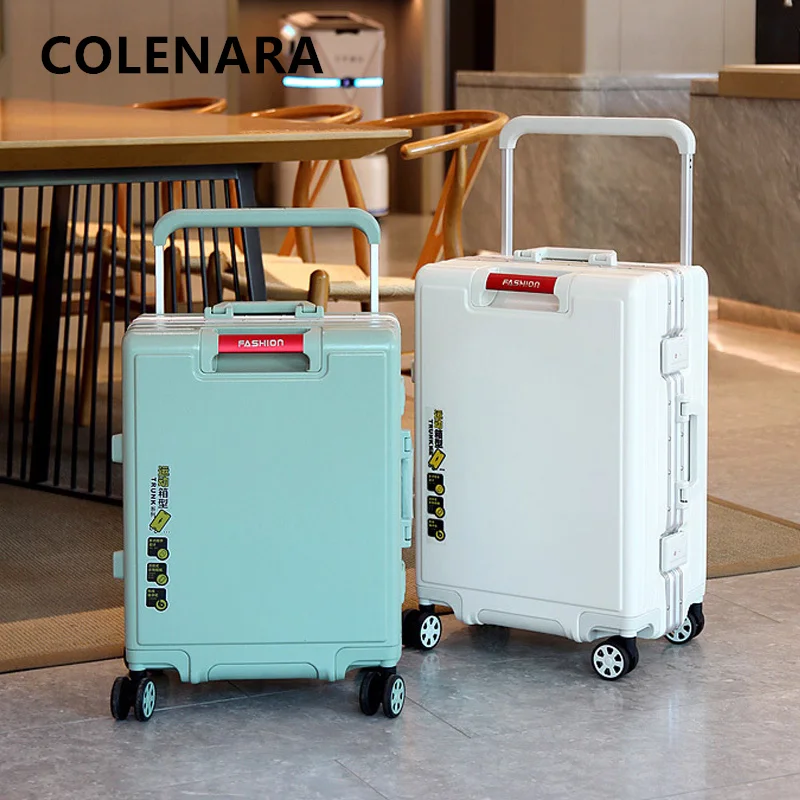 

COLENARA Cabin Suitcase Multifunctional Women's Trolley Case ABS+PC Boarding Box 20"22"24"26 Inch Password Box Travel Luggage
