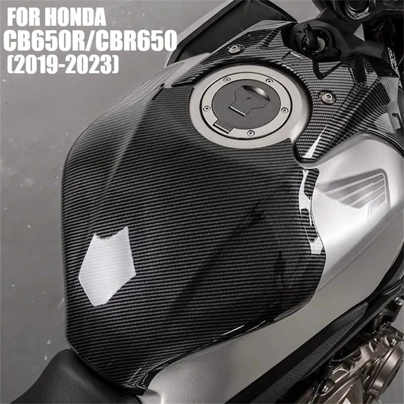 

For Honda CB650R CBR650R 2019 2020 2021 2022 2023 Carbon Fiber Front and RearGas Fuel Tank Cap Shell Fuel Gasket Protectors