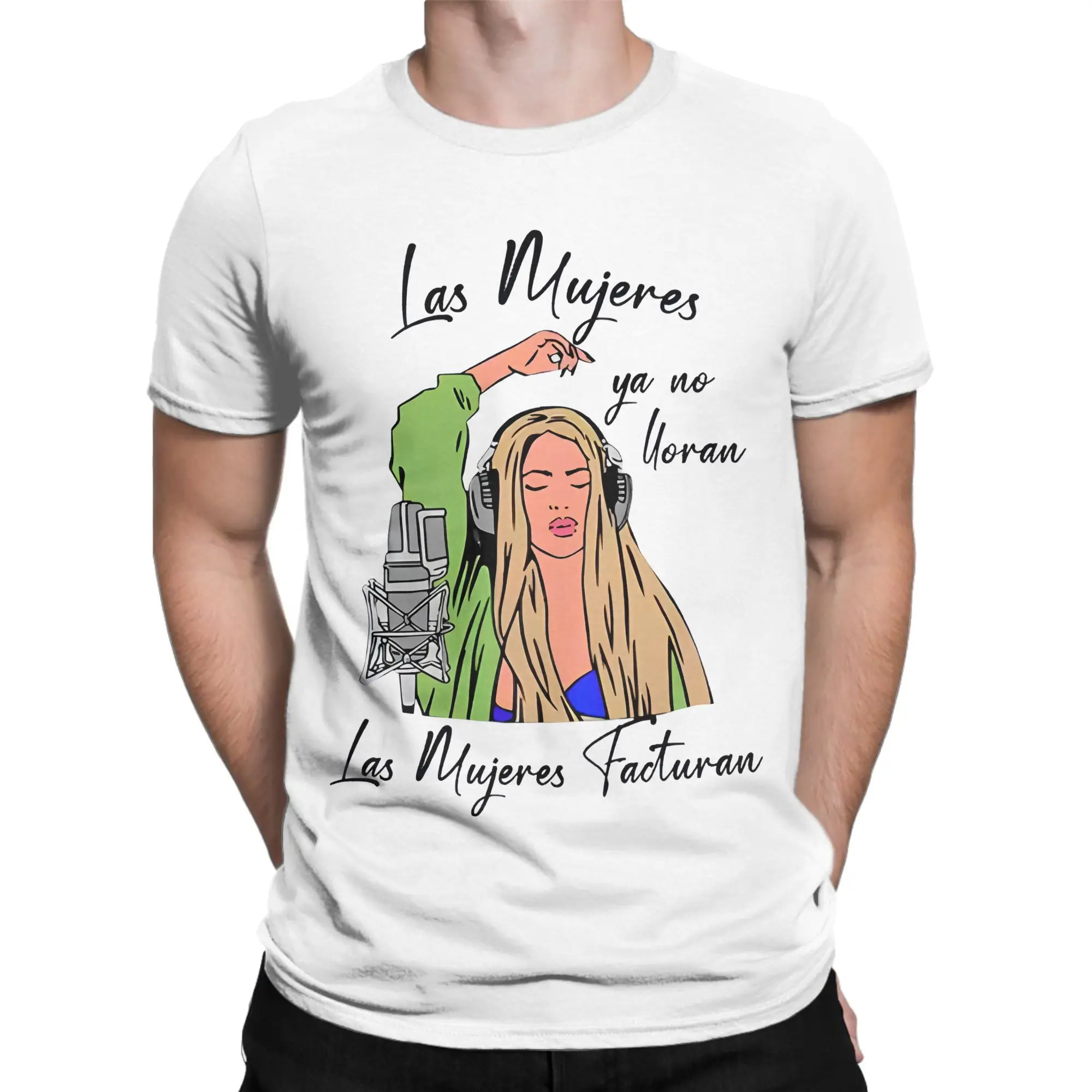 Shakira Las Mujeres Ya No Lloran T Shirts for Men Women Pure Cotton T-Shirts Round Neck  Tee Shirt Short Sleeve Tops Plus Size