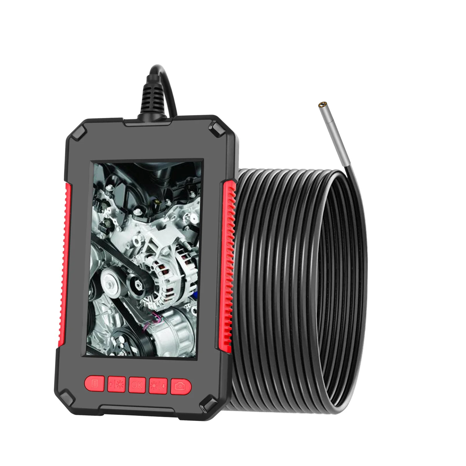 Support 11 Countries Language, Red 3.9mm 2.0MP FHD Endoscope With 4.3