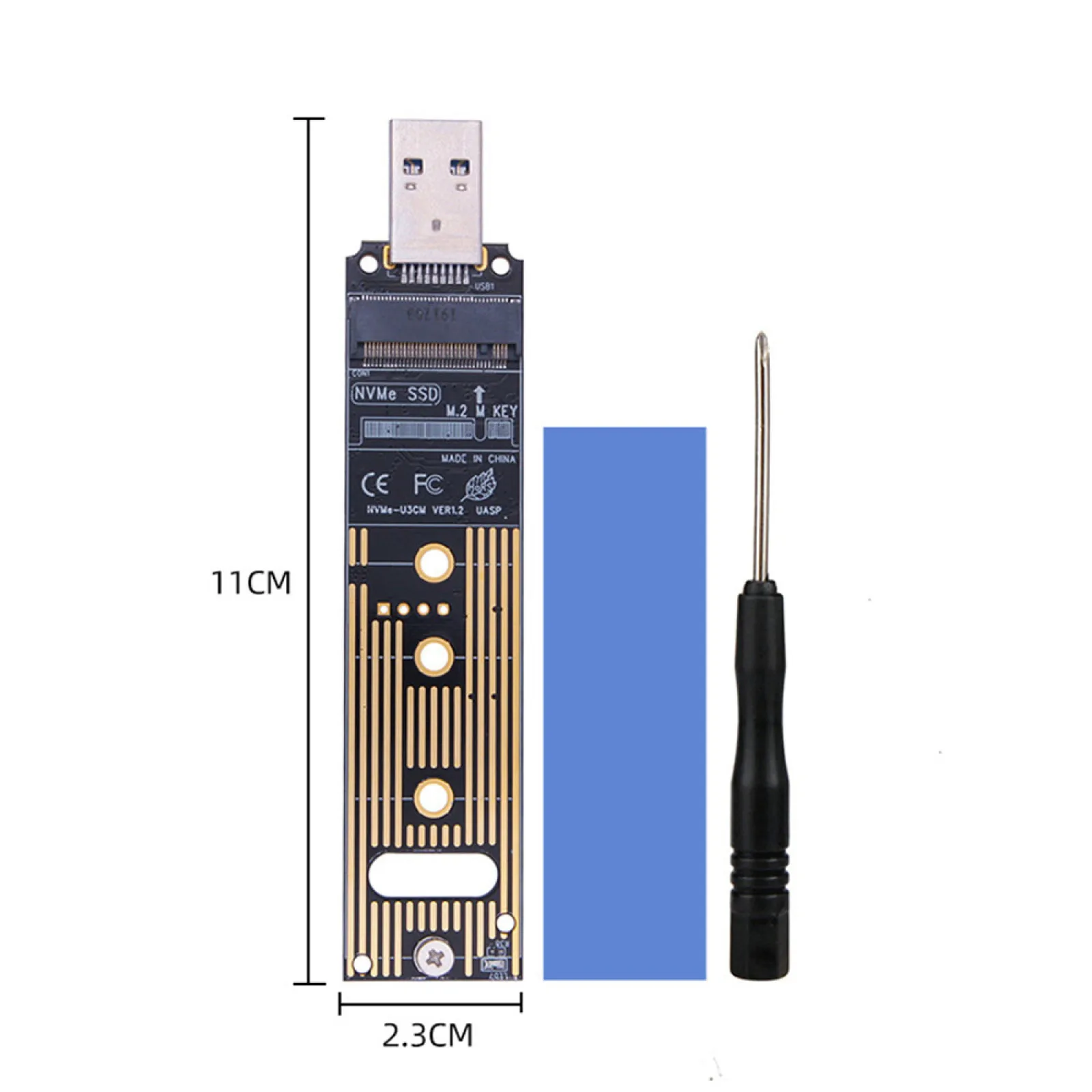 M.2 NVME Adapter USB 3.1 NVME Adapter 10Gbps Konwerter M.2 na USB-A 3.1 Obsługuje M Key M.2 NVME SSD Konwerter dysku twardego