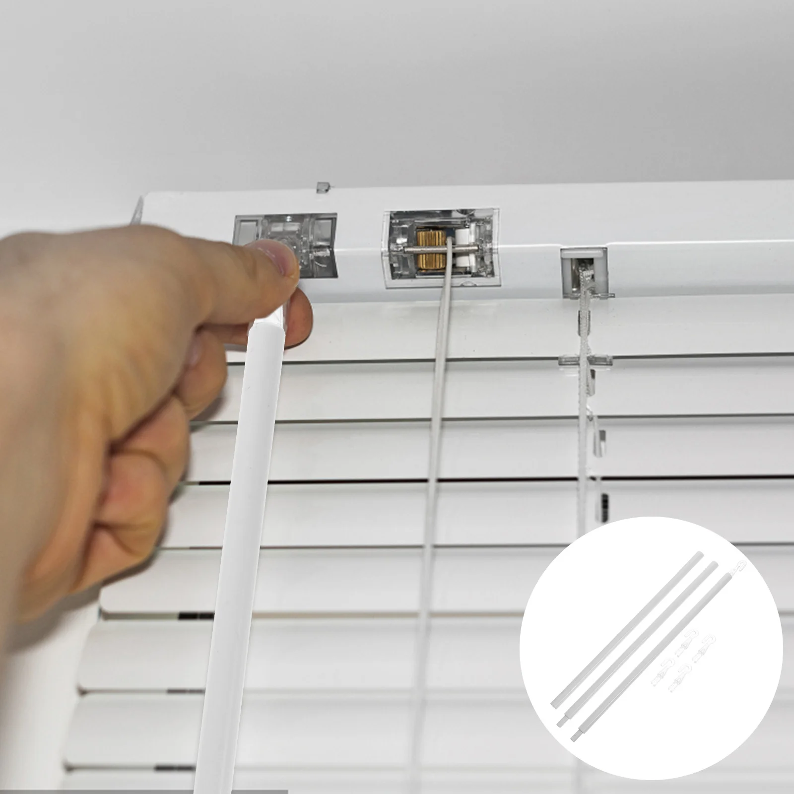 Shutter Rotary Rod Vertical Blind Window Parts Curtain Wand Louvers Combination Stick with Hook Pp Replacement