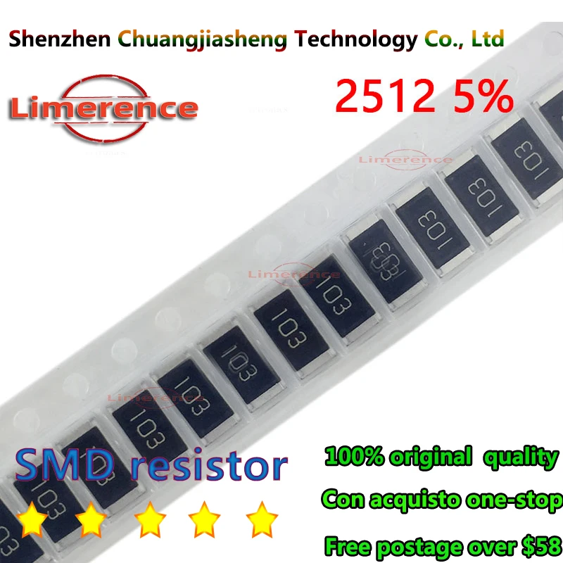 100Pcs 2512 5% 1W S…