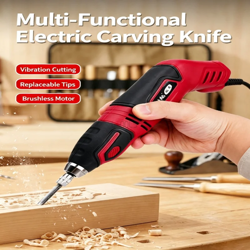Handheld Electric Carving Chisel Multifunctional Engraver with Storage Box for Bonsai Root Plaque Wood Carving DIY Woodworking