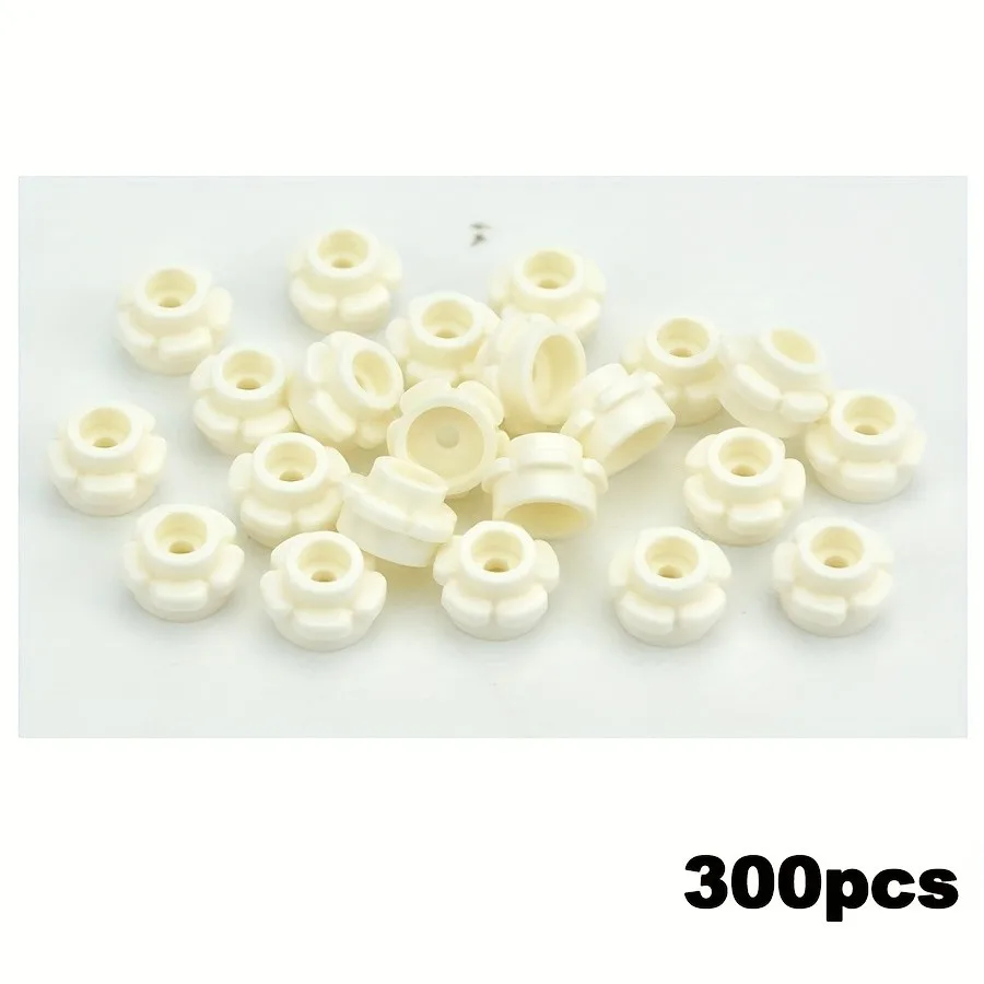 300PCS Runde 1x1 mit Blume MOC Bausteine Kompatibel 24866 Kit Platte 5 Blütenblätter Ziegel Partikel pädagogisches Spielzeug Kind Geschenk