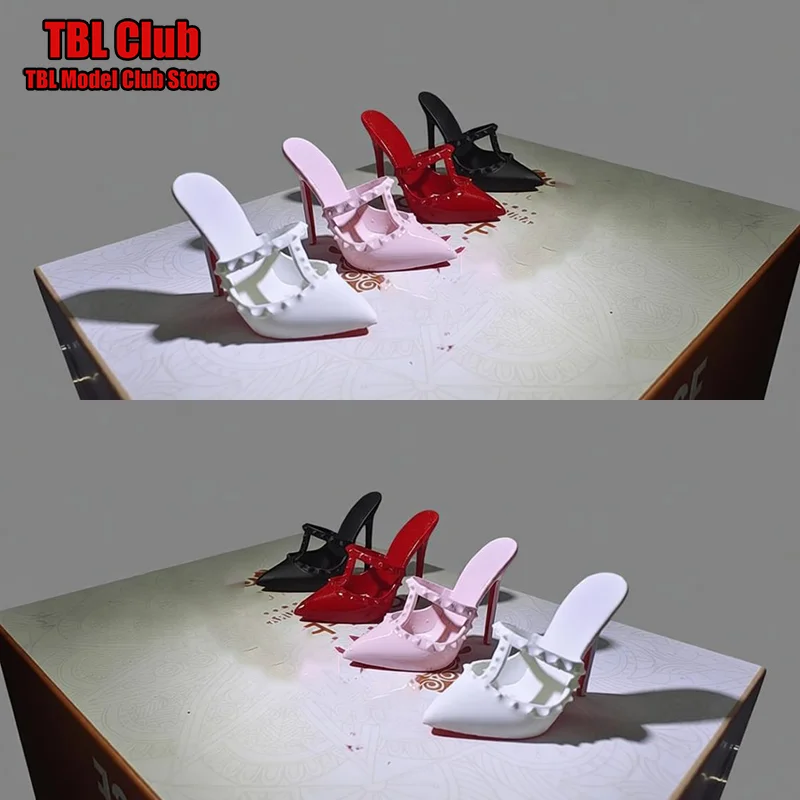 

Женские туфли-полусапожки на высоком каблуке с заклепками, масштаб 1/6, для фигурок солдат WorldBox AT201, AT202, AT203, 12 дюймов