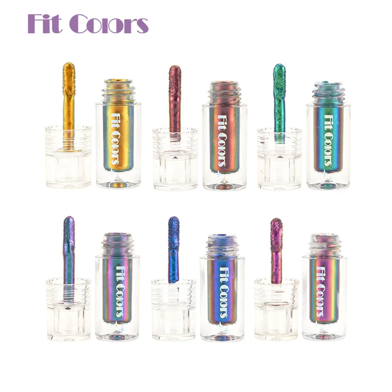 6 Cor Brilhante Metálico Brilhante Rosto Decoração Sombra Líquida Lipgloss Batom Metálico Camaleões Ópticos Eye Glitter Pigment