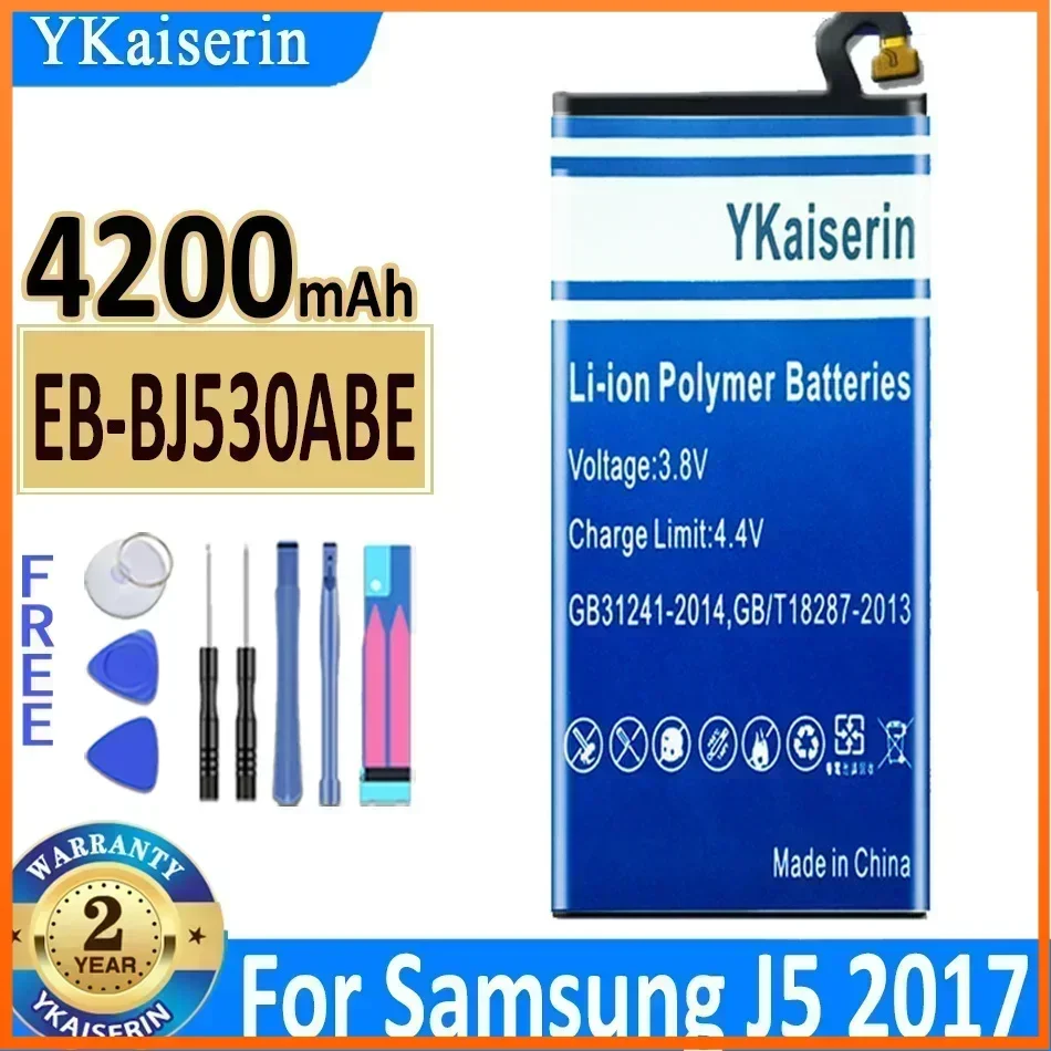 YKaiserin EB-BJ530ABE 4200mAh Battery for Samsung Galaxy J5 Pro/2017 J530 SM-J530K SM-J530F SM-J530Y Batteries + Track Code