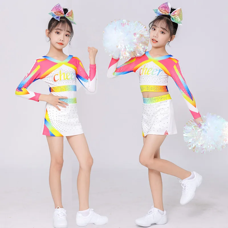 

Children's Profional Cheerleading Cetition Performance Suit School Fitn Gymnastics Cetition Sportswear Outfit