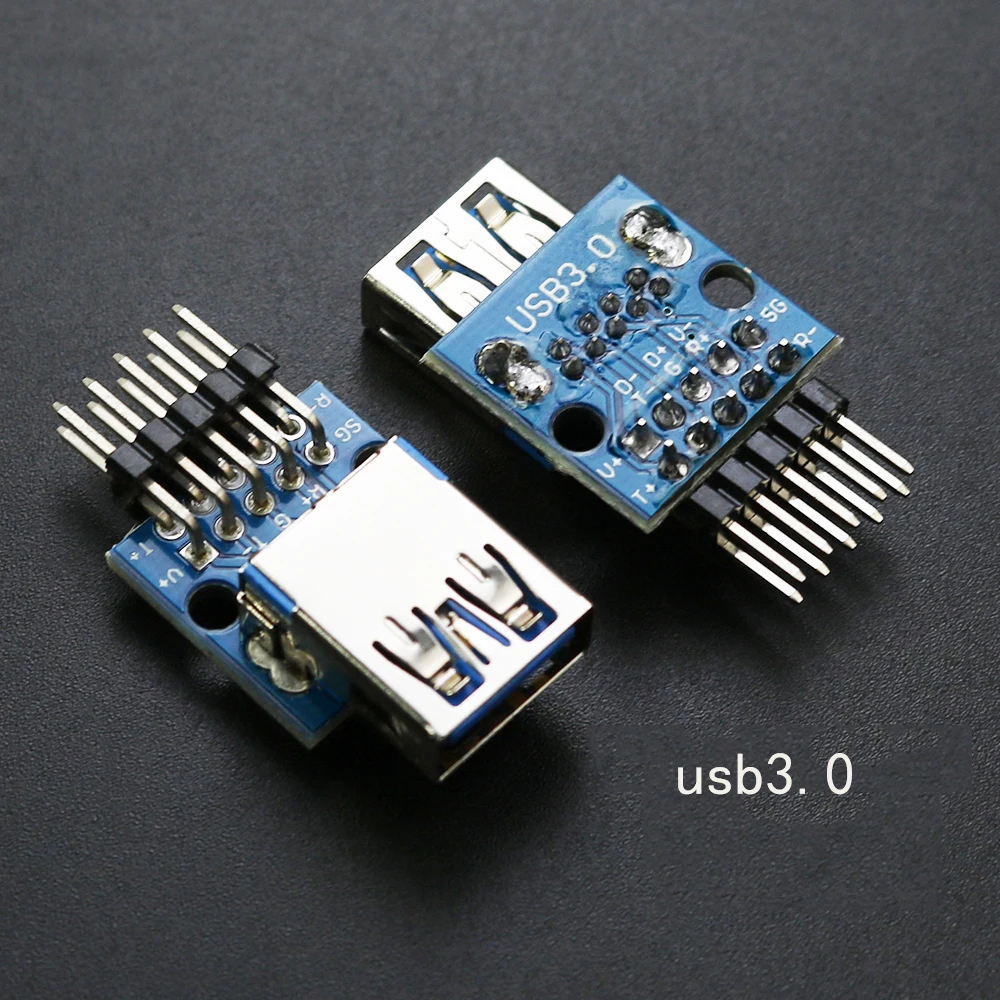 1Pcs USB3.0 Male Female Horizontal With Screw Fixing Hole USB with Pin Test Board Connector