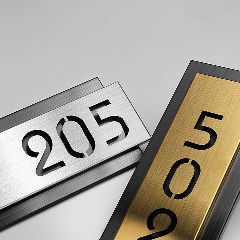 Custom Modern Residential Address Sign House Number Stainless Steel Signs Apartment Home Number Plaque Door Plates Garden Decor