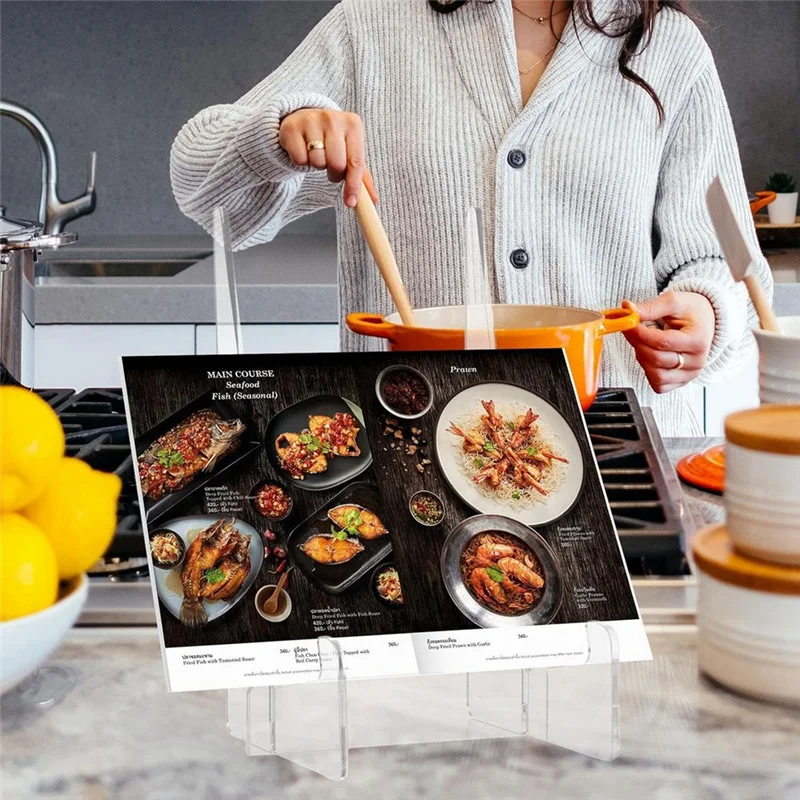 

COFA-Acrylic Cookbook Holder Recipe Book Holder Recipe Holder Recipe Book Display Rack For Kitchen Counter