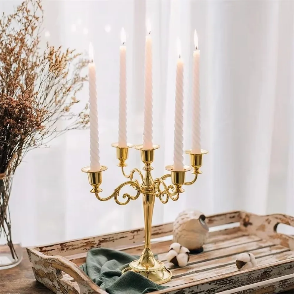 5 Arms 3 Arms Gold Silver Black Bronze Metal Candle Holder Stand for Wedding Party Restaurant Bar Decoration Candlestick