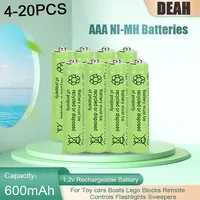 4-20PCS 1.2V 600mAh AAA Ni-MH Rechargeable Battery For LED Camera Light Toy MP3 Remote Shaver Control Replace 3A Lithium Battery