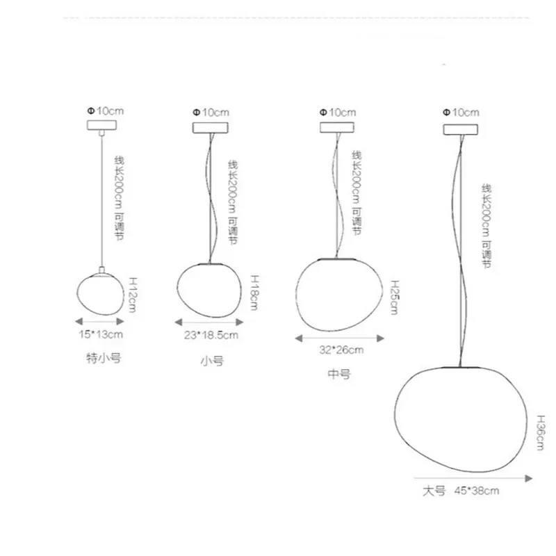 모던한 펜던트 조명 이탈리아 Foscarini Gregg 행잉 램프 Led 불규칙한 유리 행잉 램프, 식당, 주방, 로프트 전등