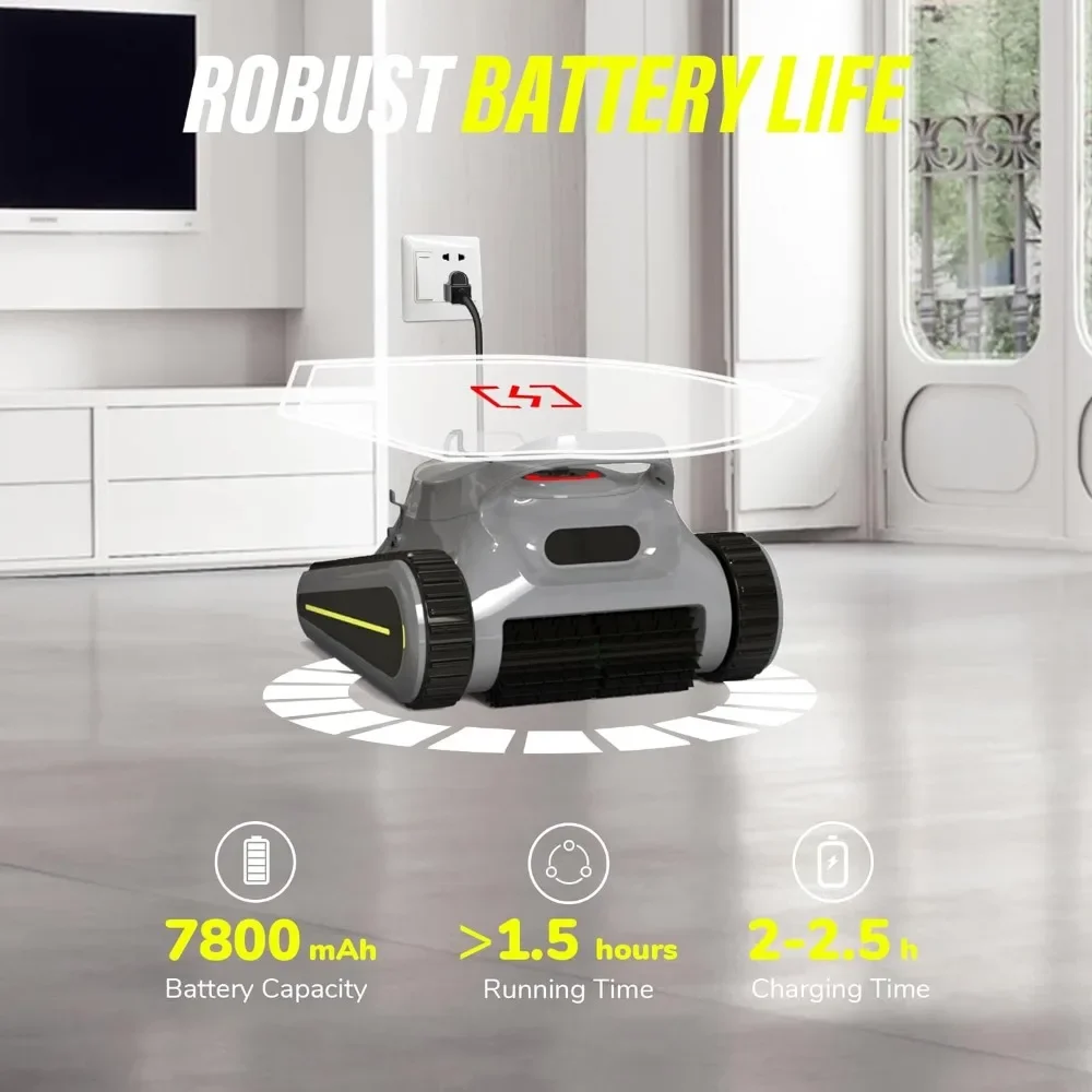 (2024 New) Cordless Robotic Pool Cleaner Wall-Climbing Automatic Pool Cleaner Pool Vacuum for Inground Pools